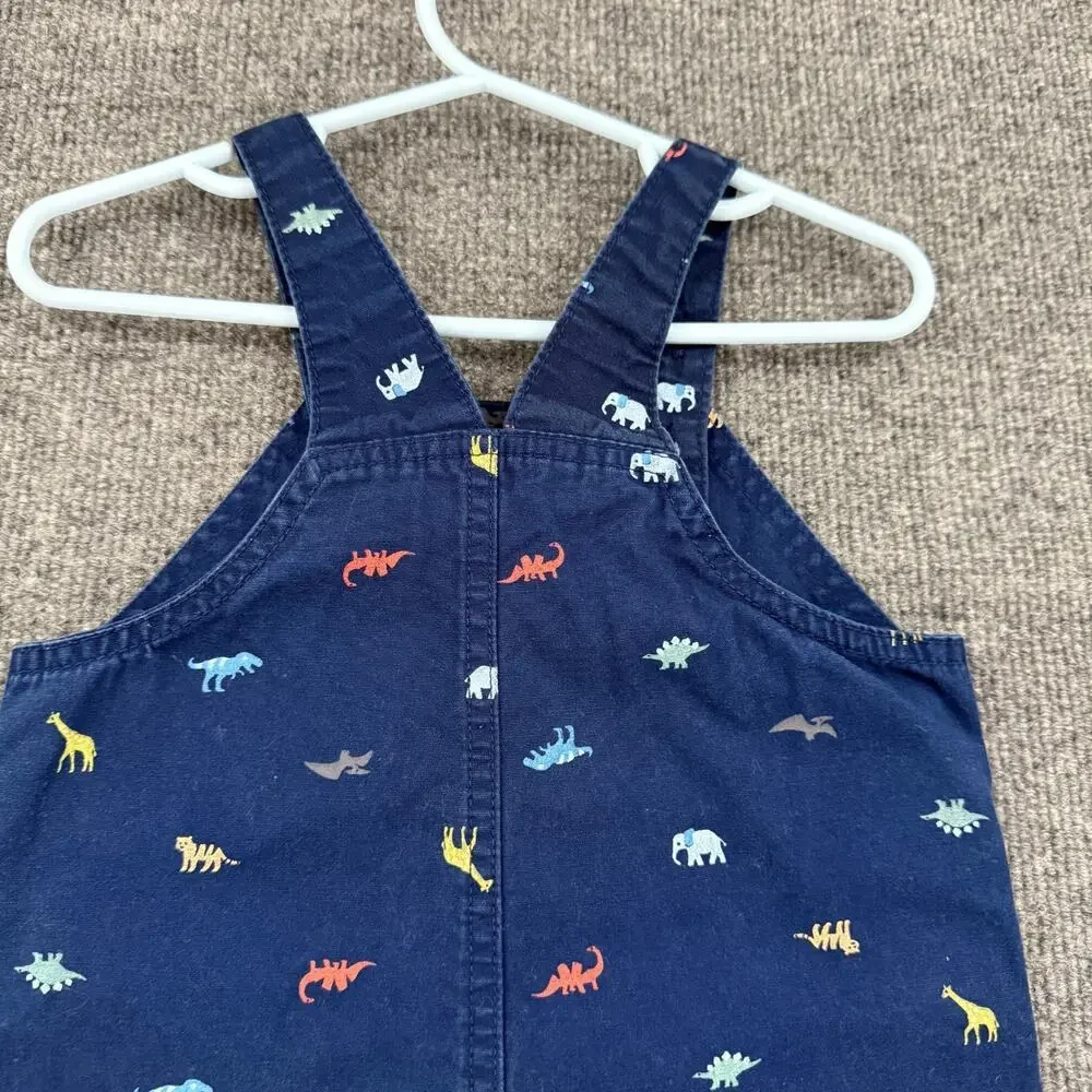 Carters Baby Boys Dinosaur Print Shortalls Size 18 Months Navy Overalls Romper